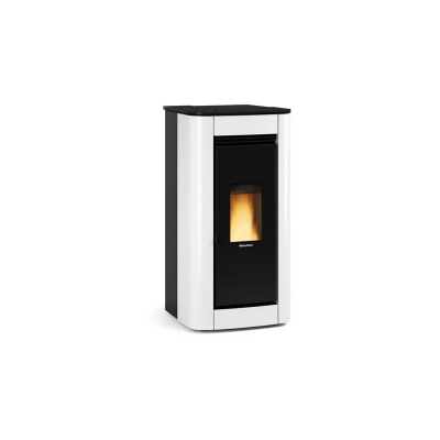 Stufa a pellet ermetica canalizzata ILARY PLUS TOP bianco nero La Nordica Extraflame