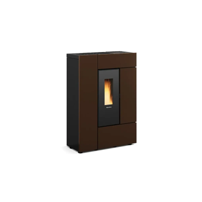 Stufa a pellet ermetica canalizzata slim GABRIELLA PLUS bianco bronzo La Nordica Extraflame