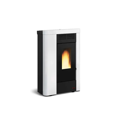 Stufa a pellet canalizzata slim ANNABELLA PLUS tortora bianco nero La Nordica Extraflma