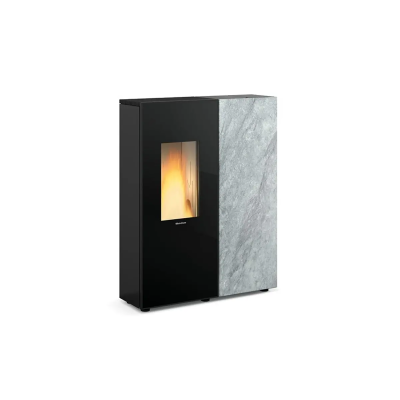 Stufa a pellet ermetica canalizzata slim SHARON PLUS pietra naturale La Nordica Extraflame