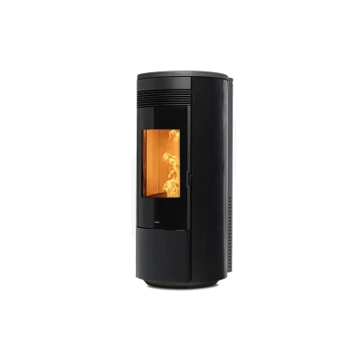 Stufa a pellet ROUND GLASS A11 Nobis carbon look,silver, wenge,black glass