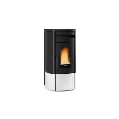 Stufa a pellet ermetica con doppia canalizzazione NORIS PLUS LUX La Nordica Extraflame bianco,tortora