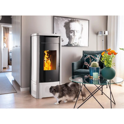 Termostufa a pellet SHAPE H17 bianco,nero,bordeaux,nocciola Nobis