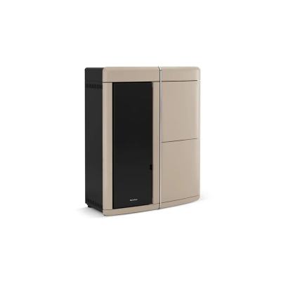 Termostufa a pellet ermetica ventilata slim EVELYNE IDRO 2.0 bianco,grigio,tortora La Nordica Extraflame