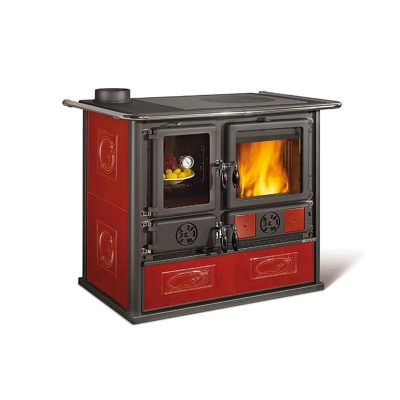 Stufa a legna ROSA SINISTRA REVERSE VST Liberty Bordeaux La Nordica Extraflame