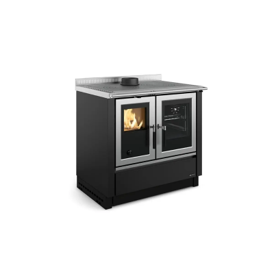 Stufa a legna VENEZIA VST Inox Nero A. Bianca La Nordica Extraflame